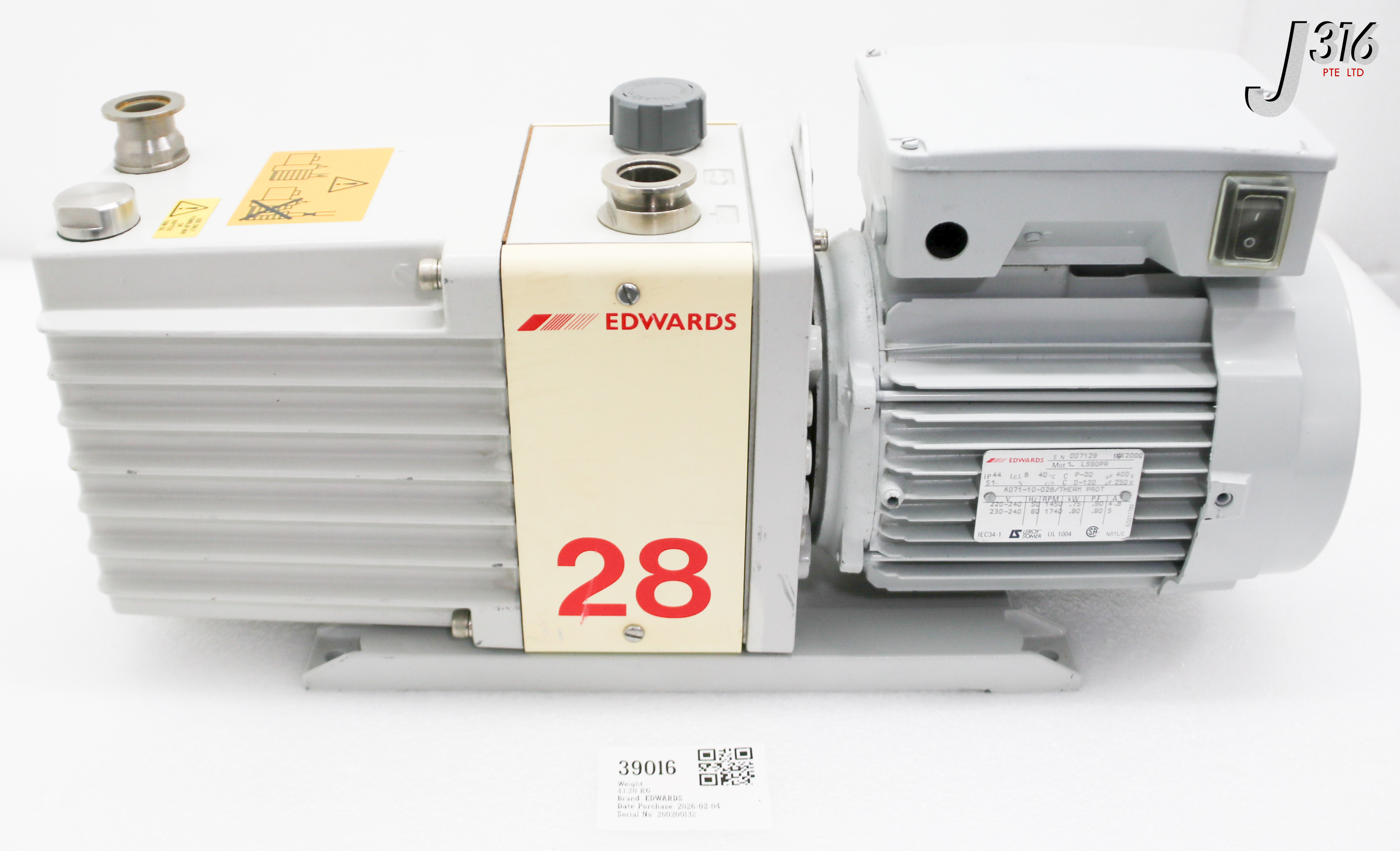 A 39016 EDWARDS VACUUM PUMP E2M28 PFPE | eBay